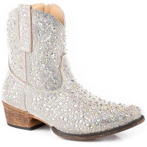 Roper Silver Rhinestone Ankle Booties